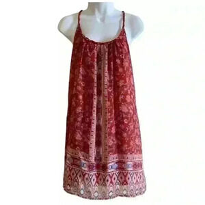 Hollister Spaghetti Strap Sundress in a Red Floral Print